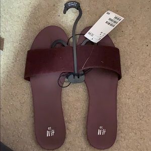 H&M faux suede slides